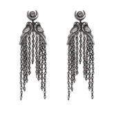 Joker & Witch Shatakshi Peacock Silver Oxidized Earrings For Women